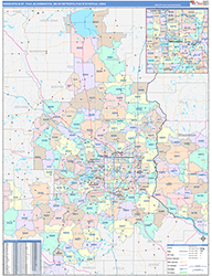Minneapolis-St. Paul-Bloomington Metro Area Wall Map Color Cast Style 2026